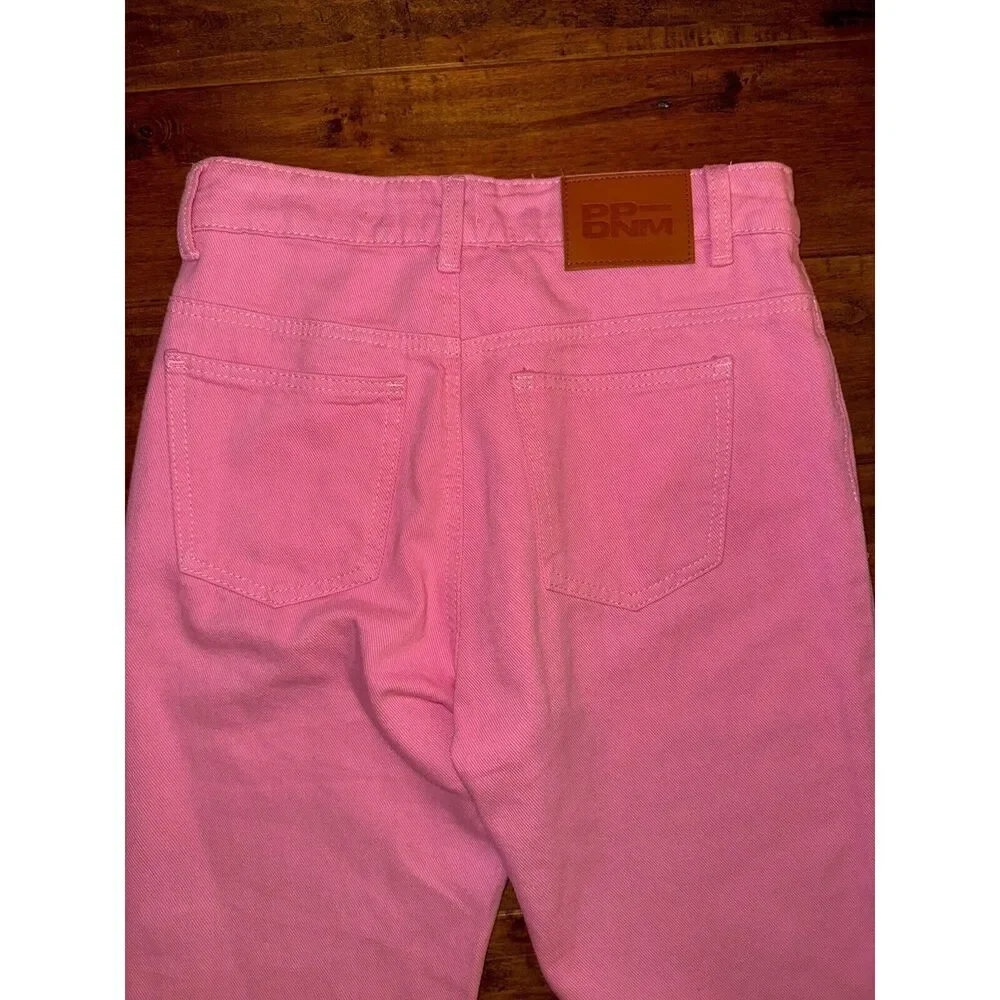 NWT Princess Polly Pink Cabarita Lounge Denim Jeans Size 4 Flare Leg High Rise